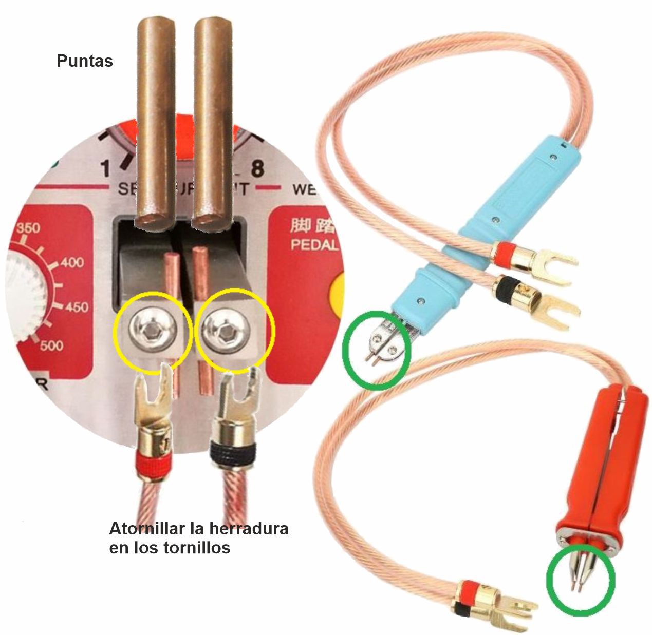 Montar Plumas tipo U y Electrodos